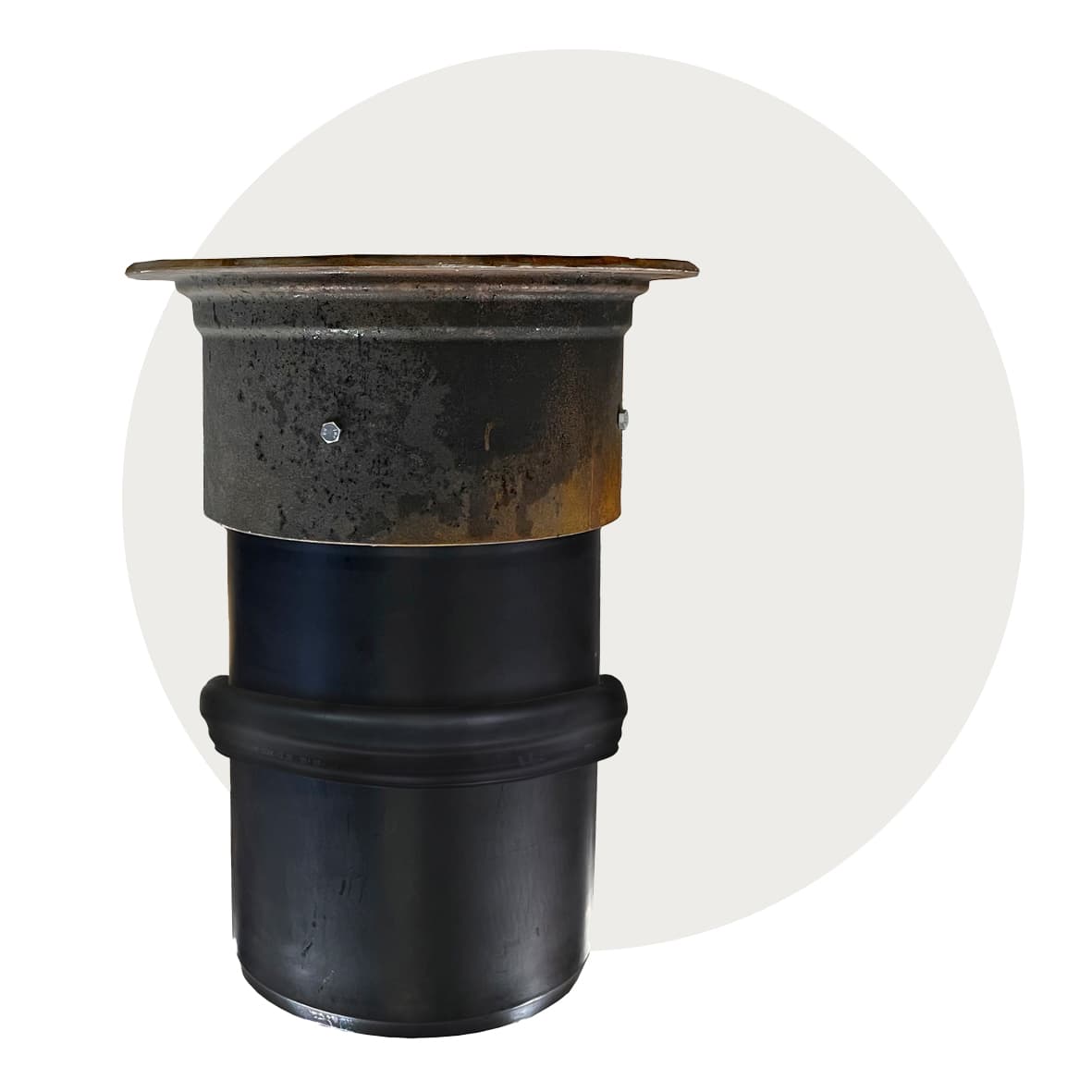 535 mm teleskopforlengelse med rund ramme