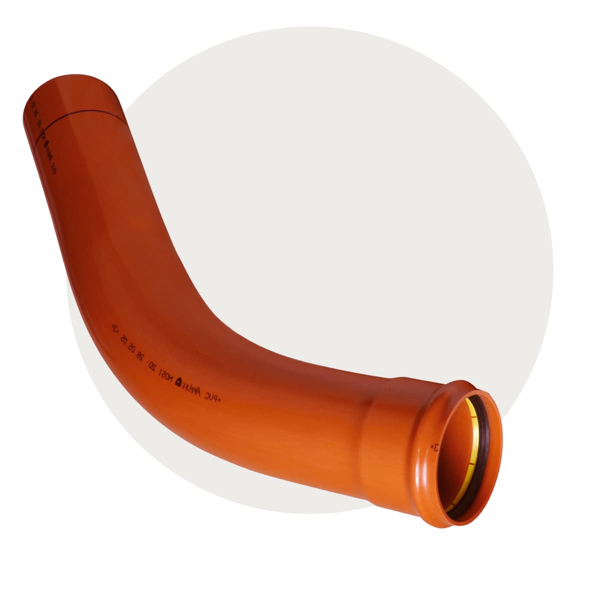 PVC rødbrune lange avløpsbend