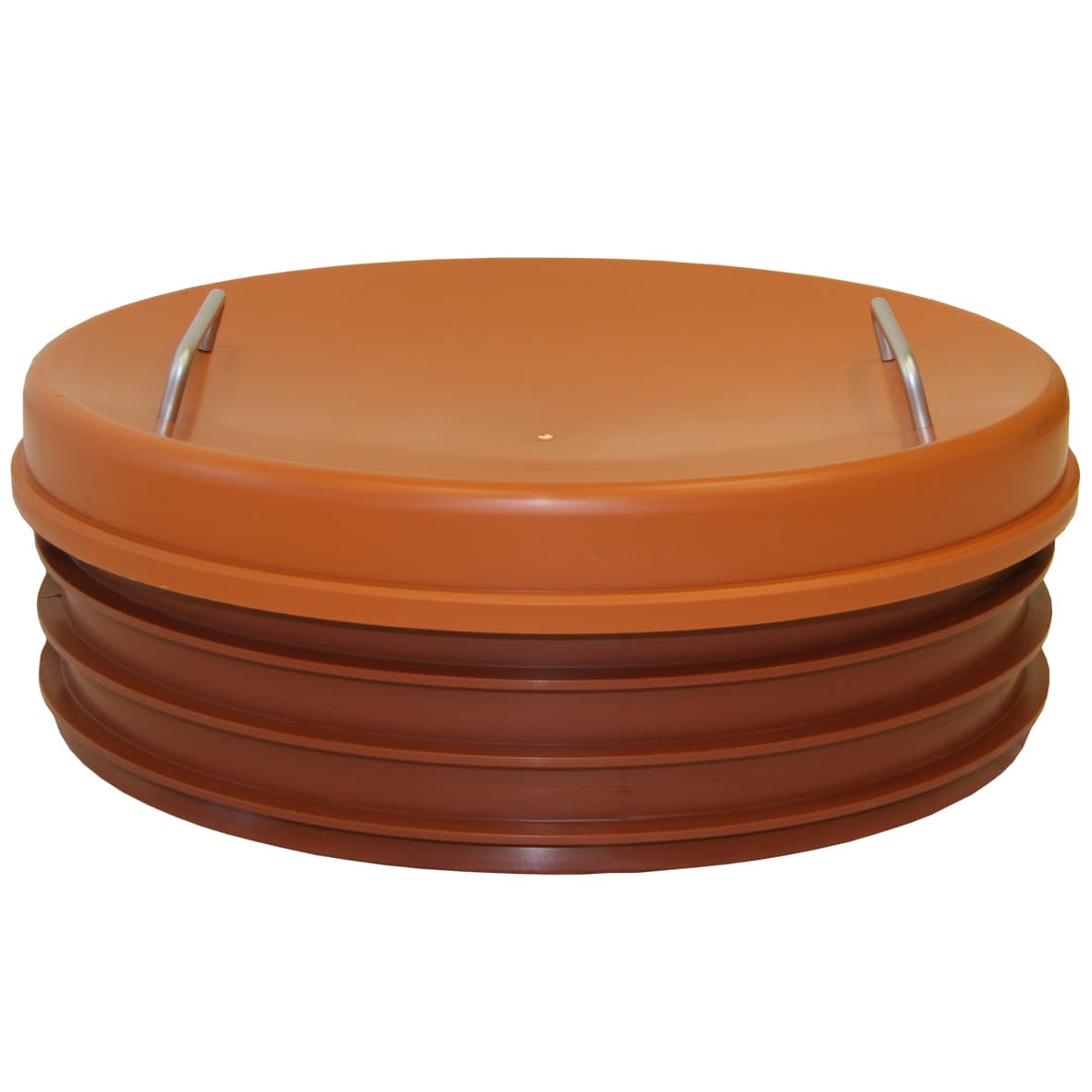 Produktbilde - 3358323 - PP lokk med ribber for 630mm stigerør rødbrun