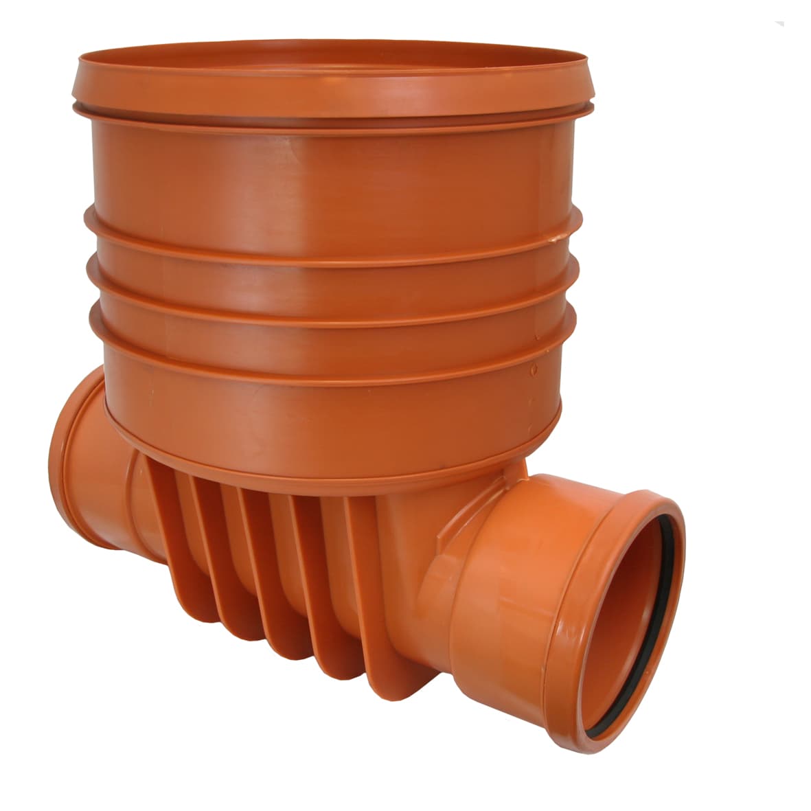 Produktbilde - 3227102 - PP Mabo rettløpskum fglatte avløpsrør rødbrun inkl. tetn.ring f400mm Pragma stigerør