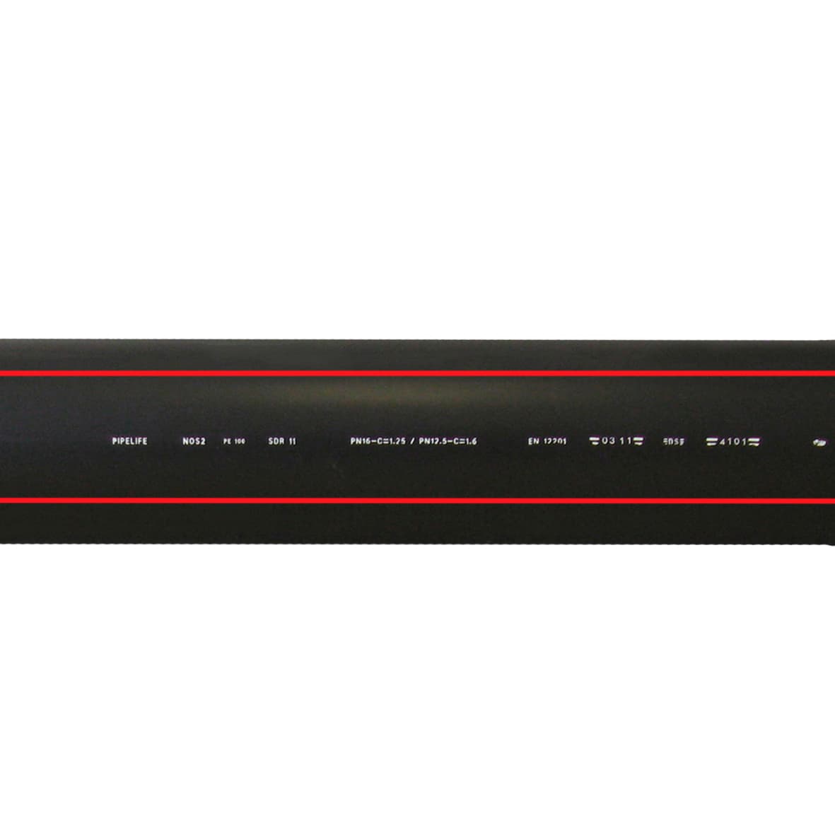 Kabelrør sn64 rett lengde pe100rc rød stripe