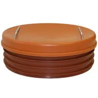 Produktbilde - 3358323 - PP lokk med ribber for 630mm stigerør rødbrun