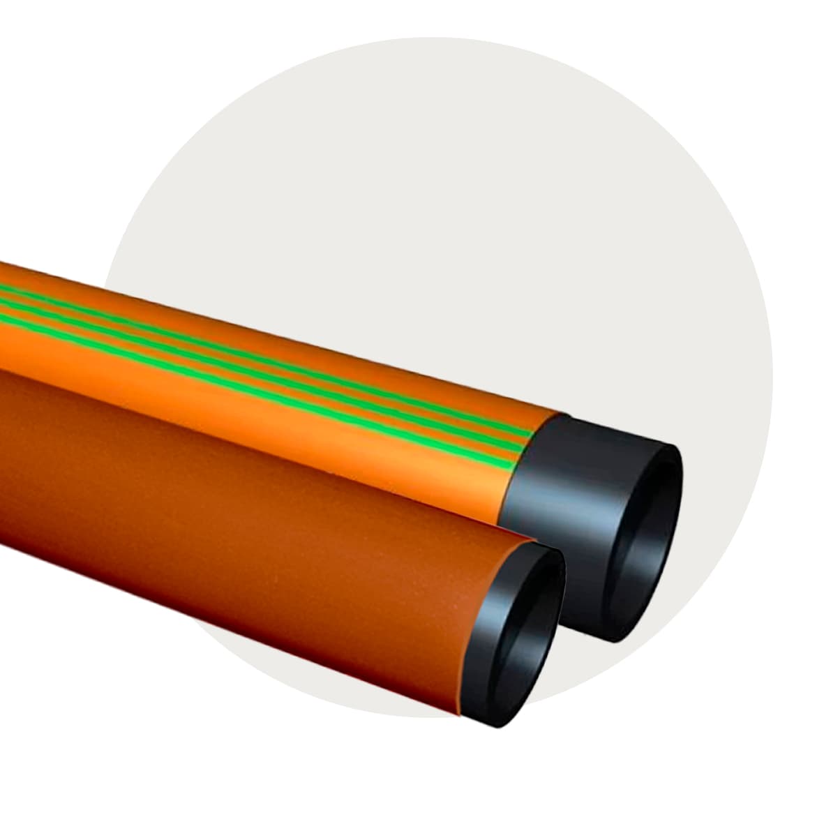 PE 100 Robustline RC SDR 17 rør med rødbrun kappe, 12 m