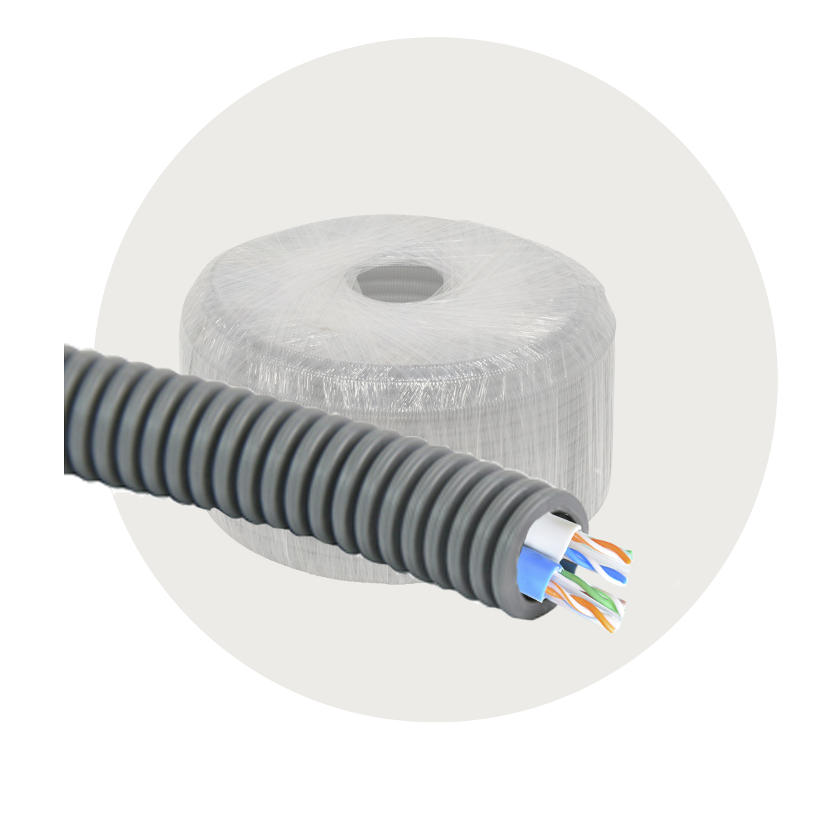 Poweline coil med datakabel, grå