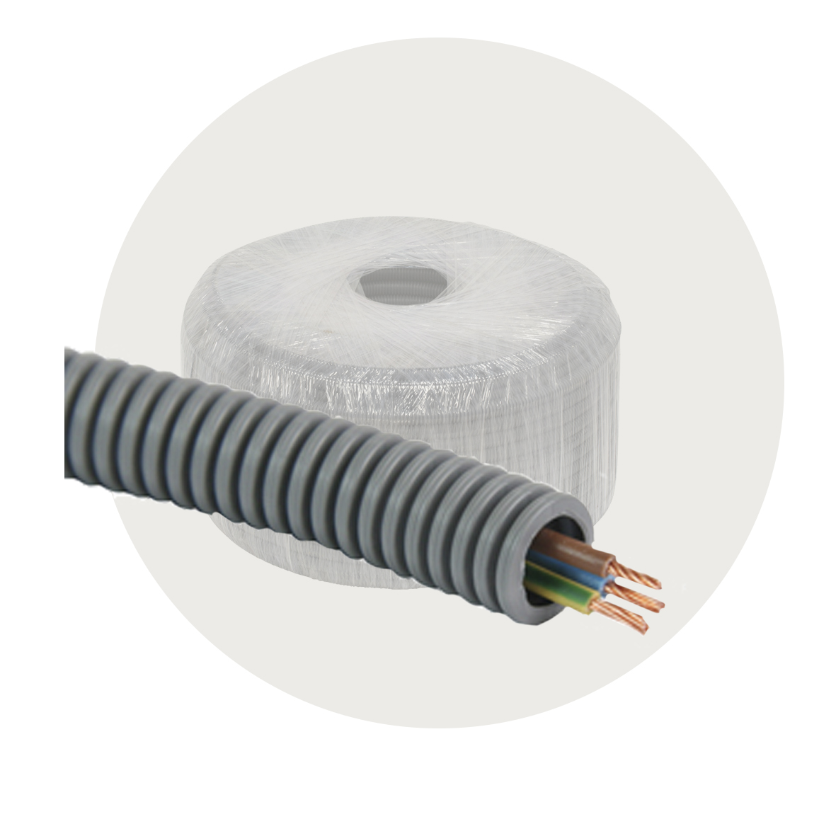 Powerline coil med installasjonskabel, grå