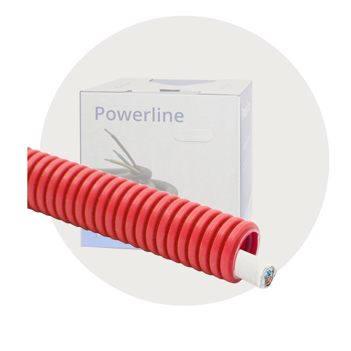 Powerline med brannalarmkabel, rød