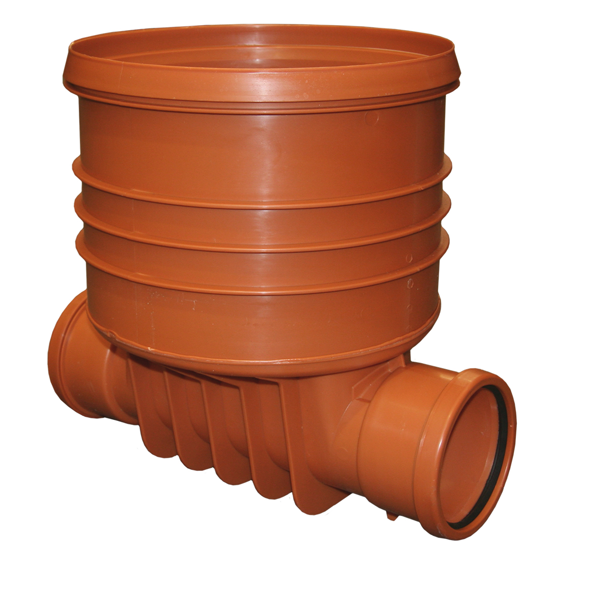 Produktbilde - 3227723 - PP Mabo rettløpskum fglatte avløpsrør rødbrun inkl. tetn.ring f400mm Pragma stigerør