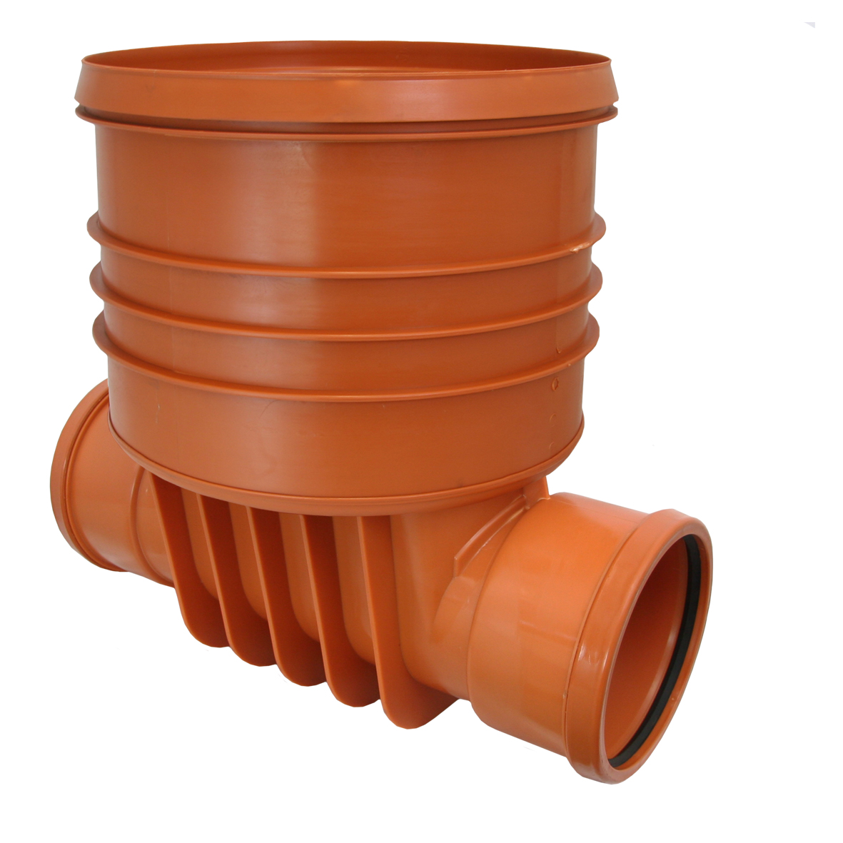 Produktbilde - 3227725 - PP Mabo rettløpskum fglatte avløpsrør rødbrun inkl. tetn.ring f400mm Pragma stigerør