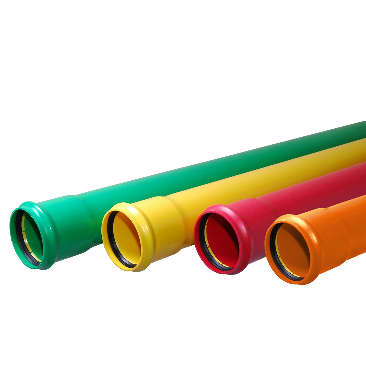 Produktbilde - 3076342 - Protectline rør SN8, PVC, rød mmuffe