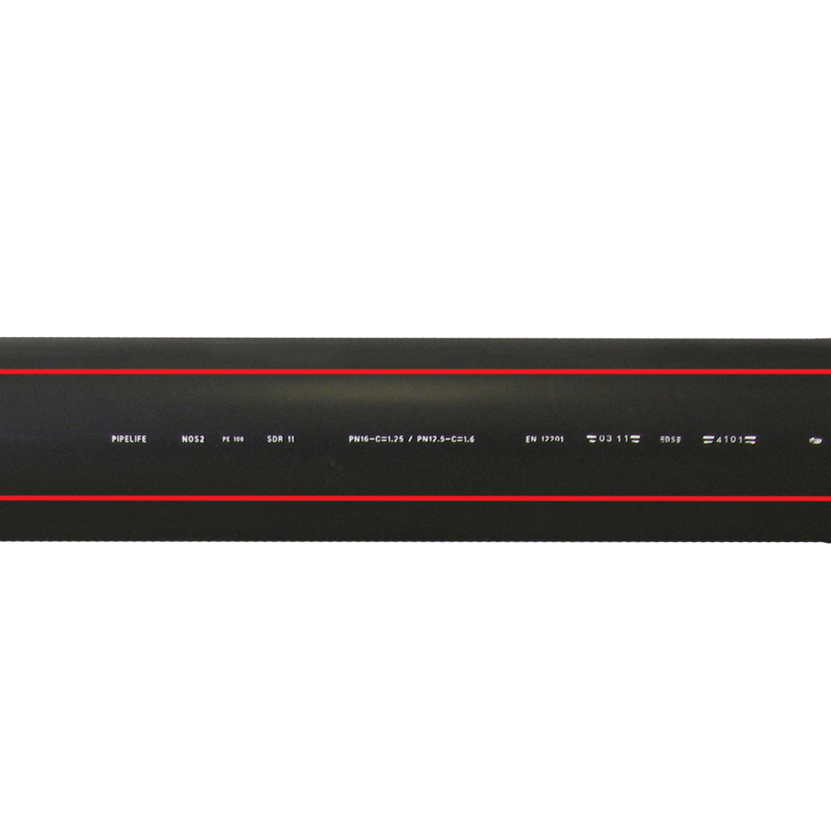 Kabelrør sn64 rett lengde pe100rc rød stripe