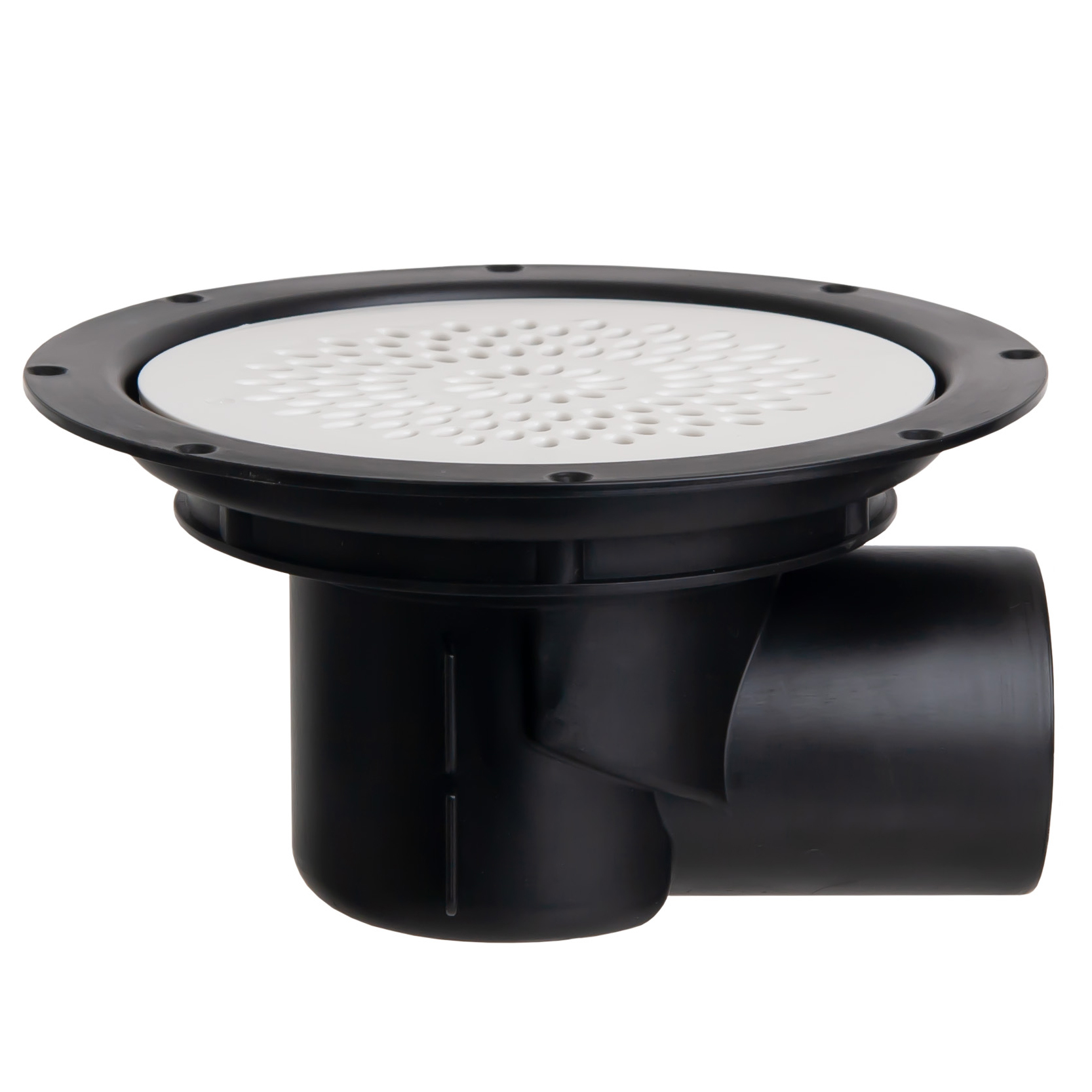 Produktbilde - 4522055 - Pipelife gulvsluk med sideutløp utløpsdiameter Ø75mm, svart